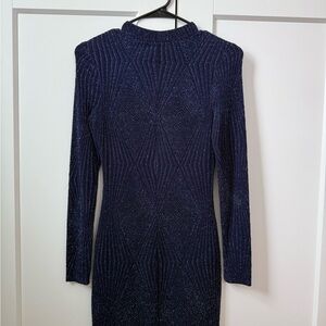 Elegant Navy Blue Long Sleeve Dress